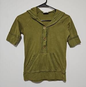 Vintage Y2K 90s Alloy Catalog Top Made in USA 100% Cotton Womens XS Green